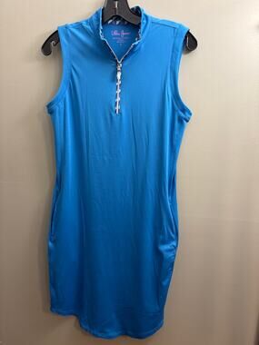 Lillie Green Golf Dress Women’s M Blue Sleeveless 1/4 Zip Size Small 2 pockets